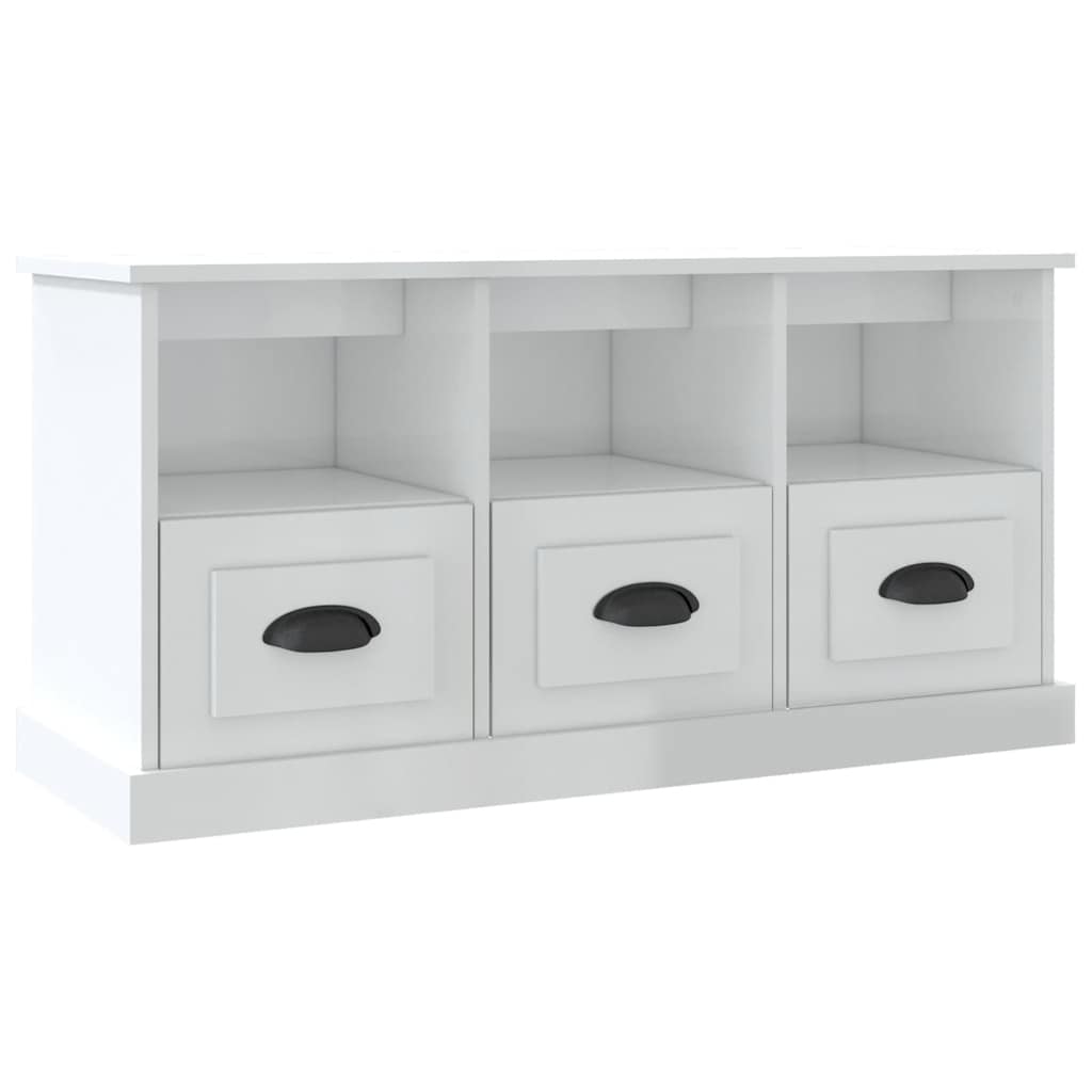 TV-Schrank Hochglanz-Weiß 100x35x50 cm Holzwerkstoff
