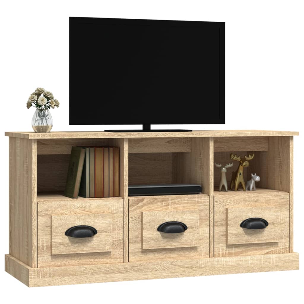 Meuble TV chêne Sonoma 100x35x50 cm matériau bois