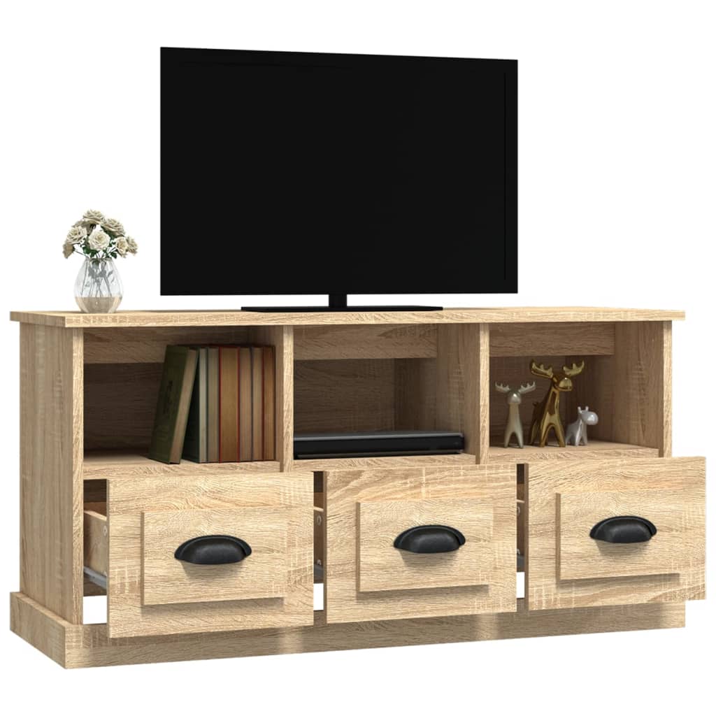 Meuble TV chêne Sonoma 100x35x50 cm matériau bois