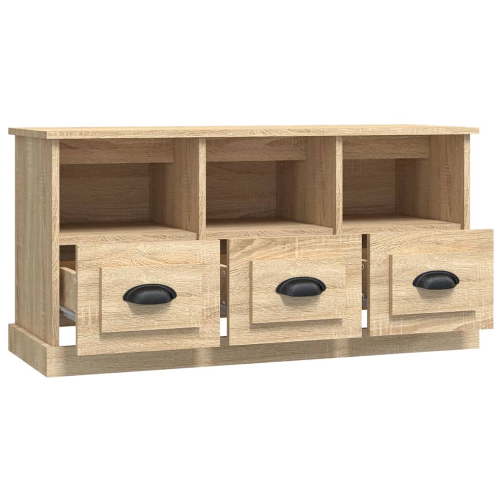 Meuble TV chêne Sonoma 100x35x50 cm matériau bois