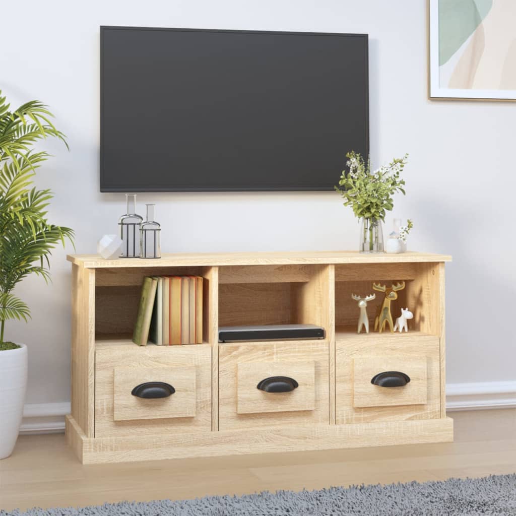 Meuble TV chêne Sonoma 100x35x50 cm matériau bois