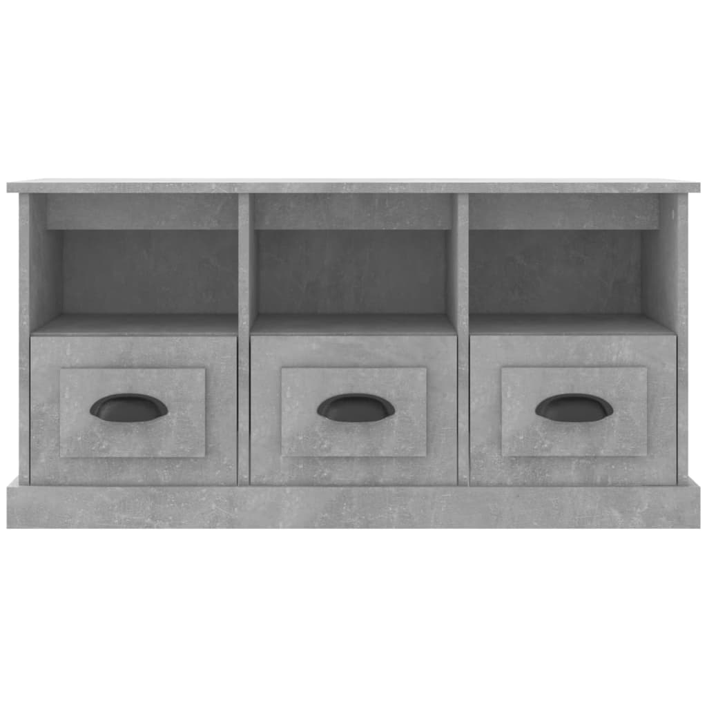 Meuble TV gris béton 100x35x50 cm en bois