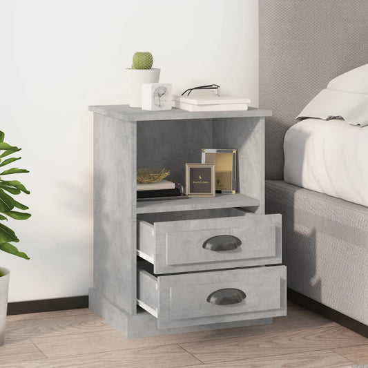 Bedside tables 2 pcs. Concrete grey 43x36x60 cm