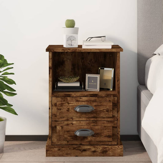 Bedside table smoked oak 43x36x60 cm
