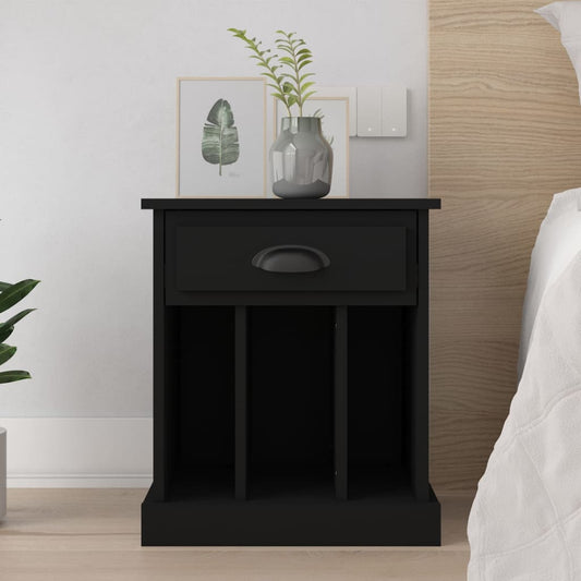Bedside Table Black 43x36x50 cm