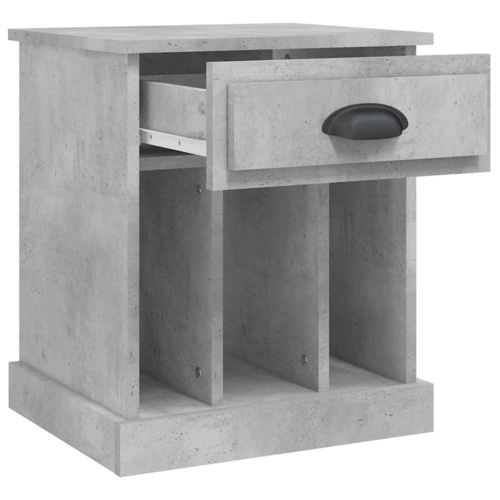 Table de chevet gris béton 43x36x50 cm