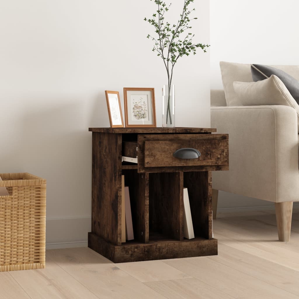 Bedside table smoked oak 43x36x50 cm