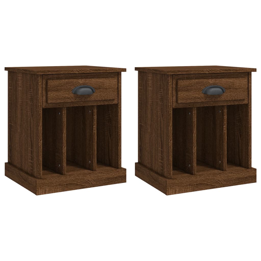 Nachttische 2 Stk. Braun Eichen-Optik 43x36x50 cm