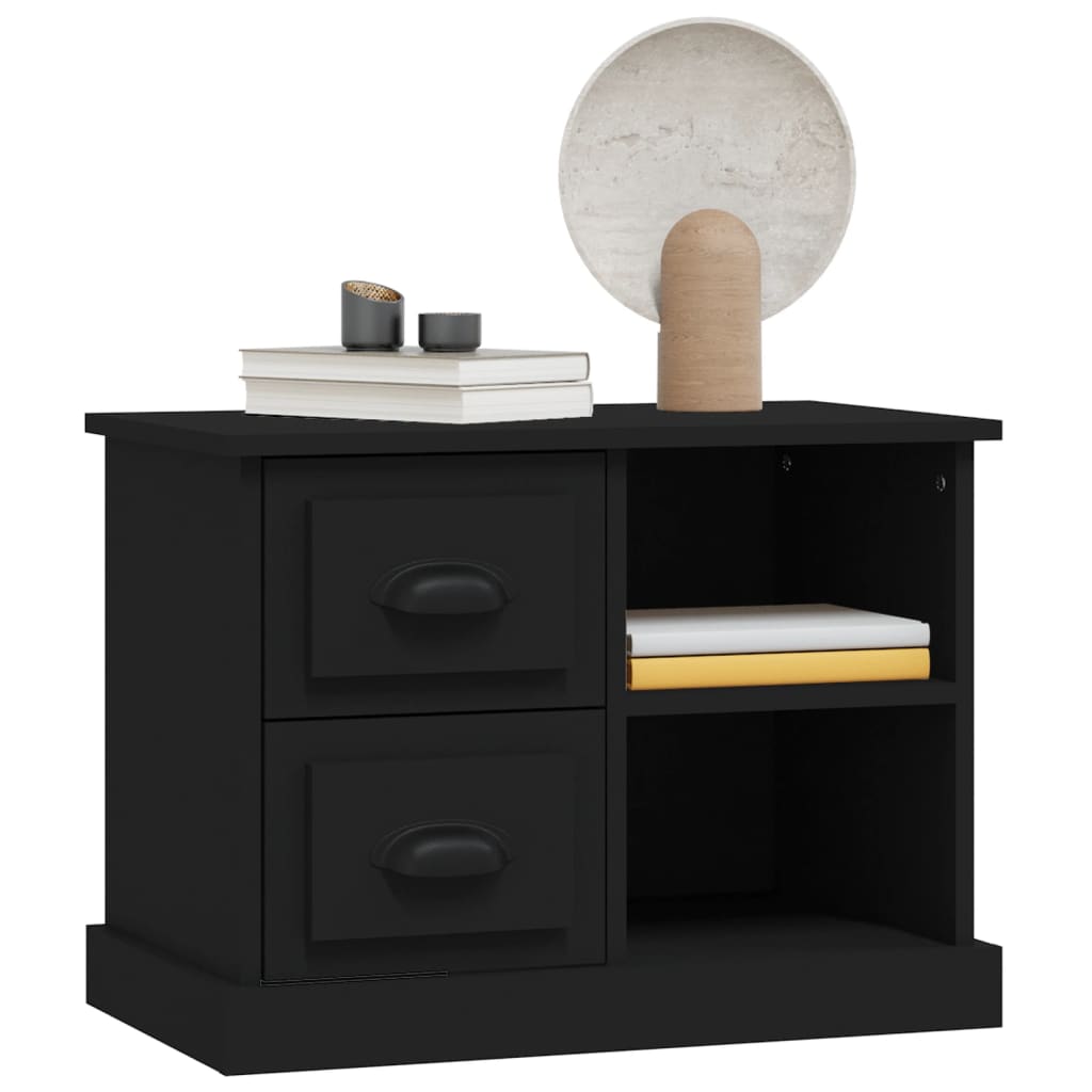 Bedside Table Black 60x35.5x45 cm