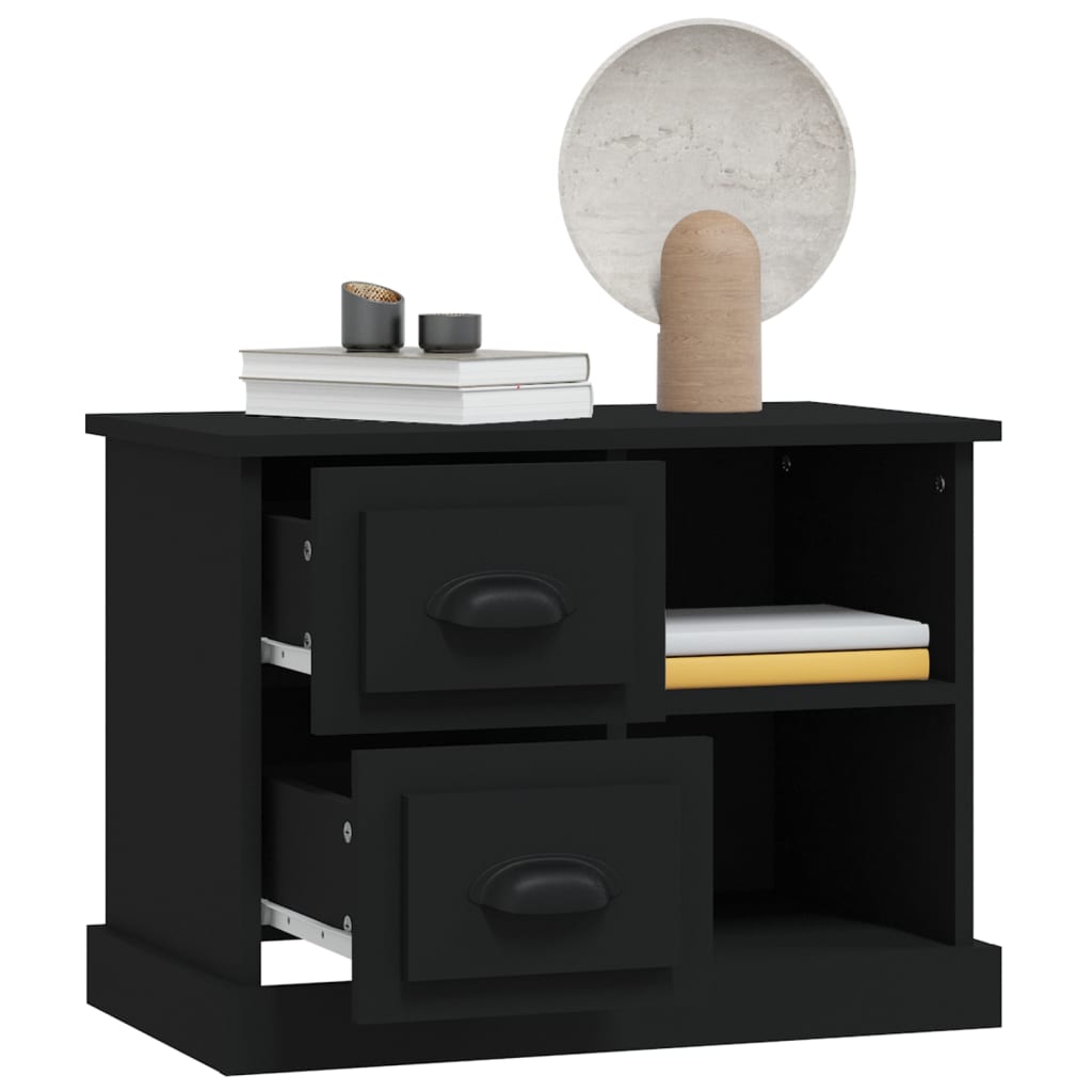Bedside Table Black 60x35.5x45 cm