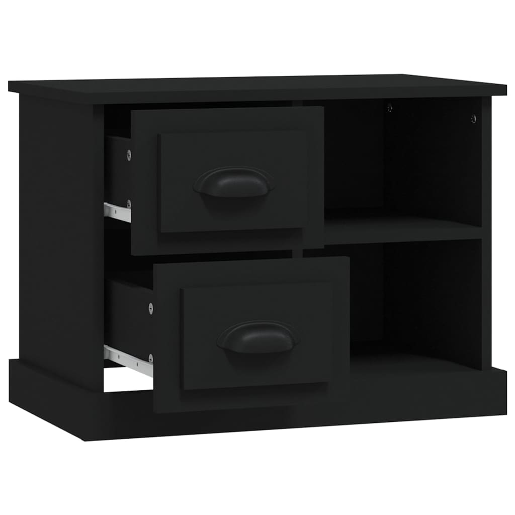 Bedside Table Black 60x35.5x45 cm