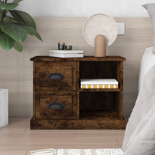 Bedside table smoked oak 60x35.5x45 cm
