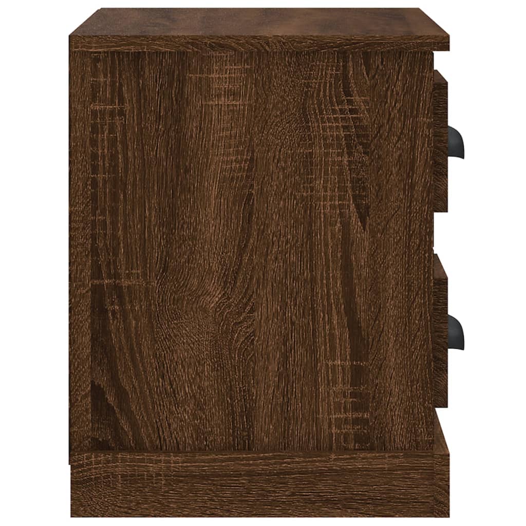 Table de chevet aspect chêne marron 60x35,5x45 cm