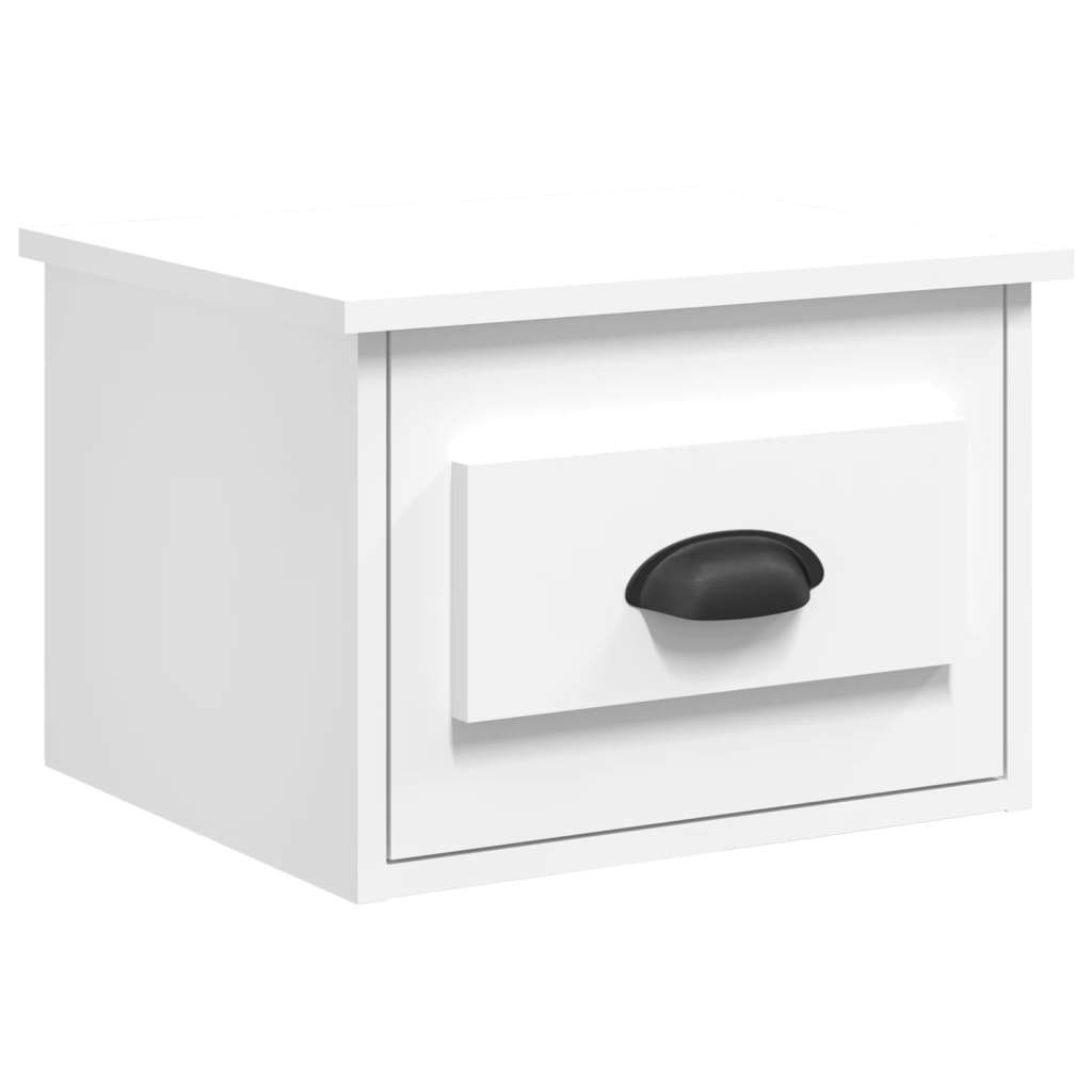 Table de chevet murale blanche 41,5x36x28 cm