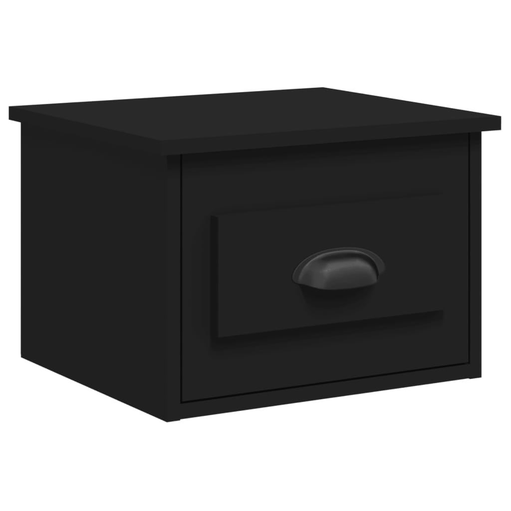 Table de chevet murale noire 41,5x36x28 cm