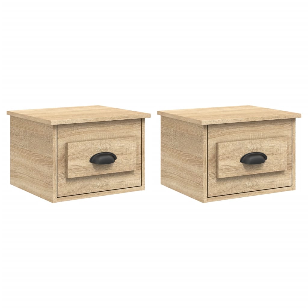 Tables de chevet murales 2 pcs. Chêne Sonoma 41,5x36x28 cm