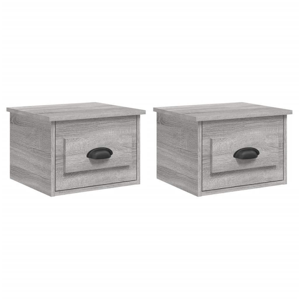 Tables de chevet murales 2 pcs. Gris Sonoma 41,5x36x28 cm