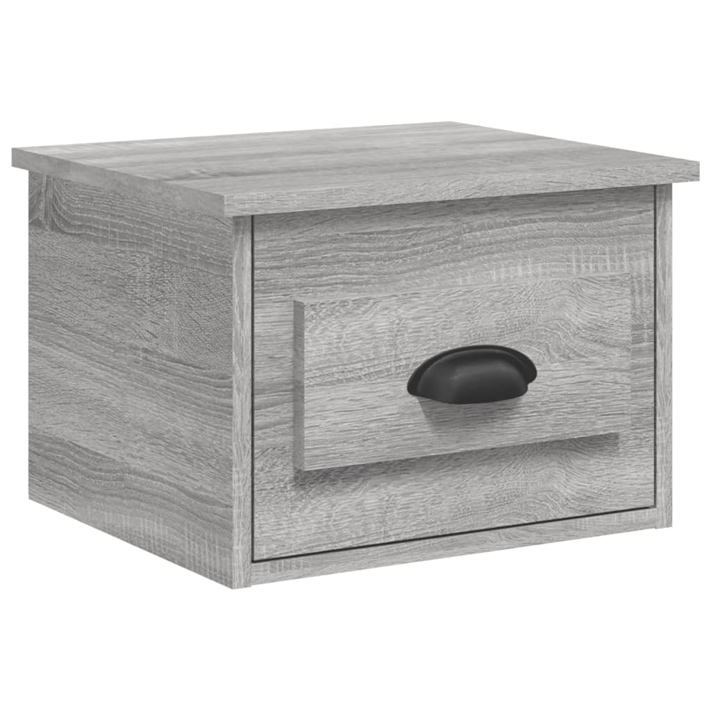 Wand-Nachttische 2 Stk. Grau Sonoma 41,5x36x28 cm