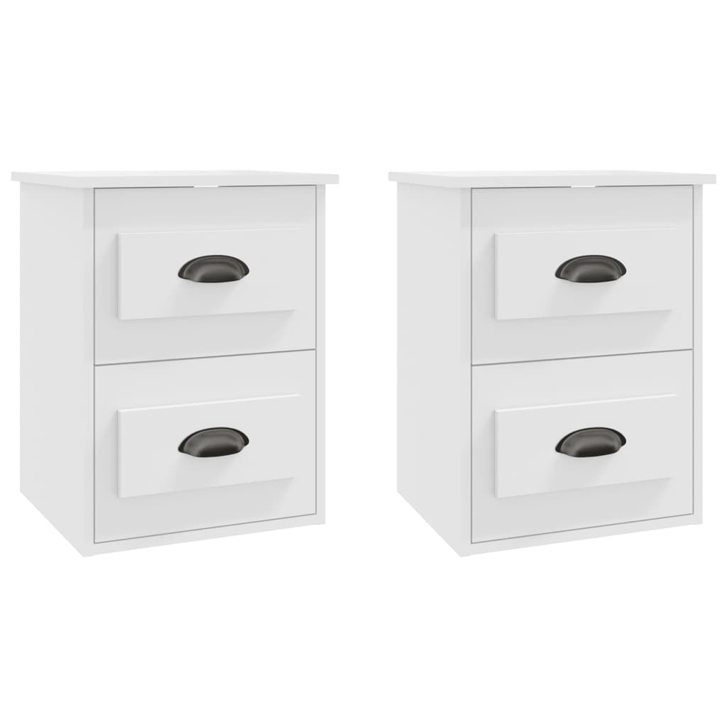 Tables de chevet murales 2 pcs. Blanc 41,5x36x53 cm