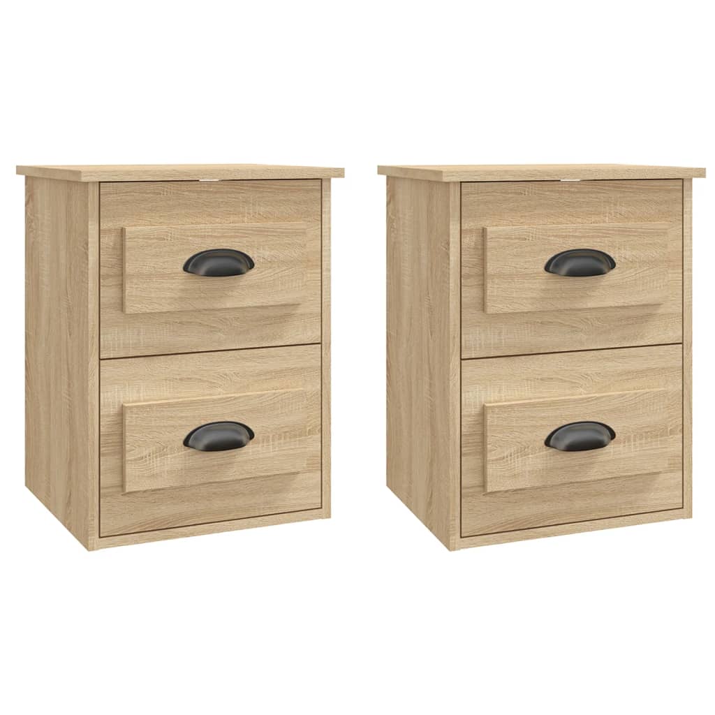 Tables de chevet murales 2 pcs. Chêne Sonoma 41,5x36x53 cm