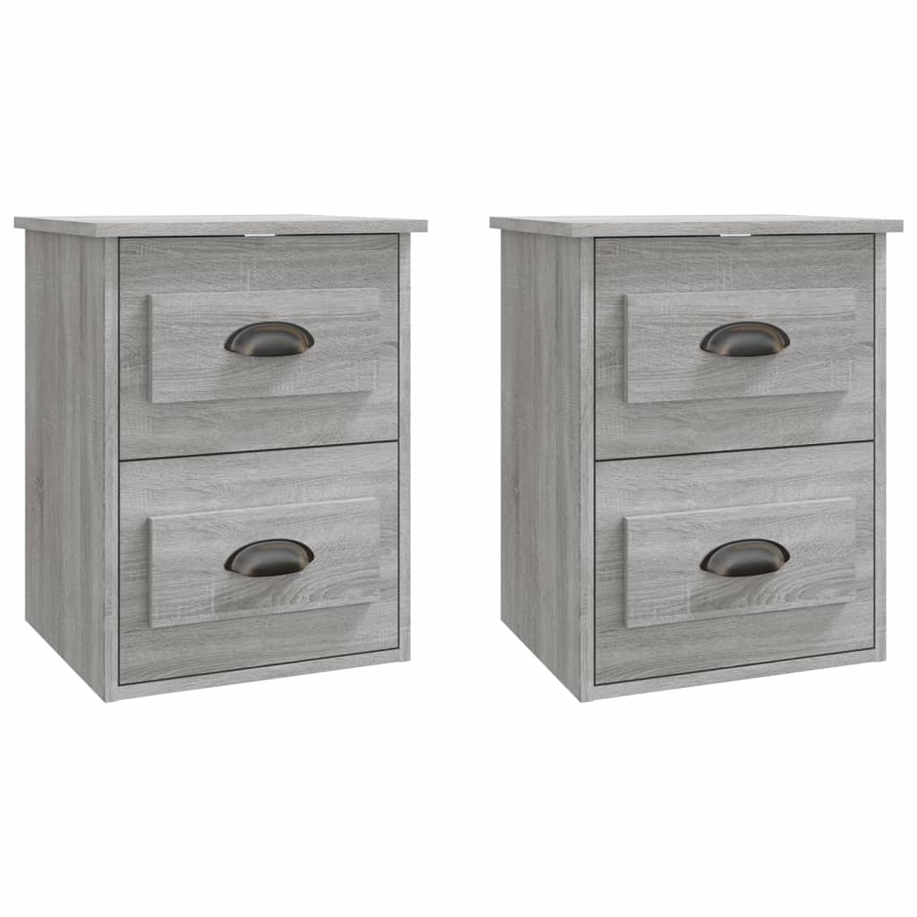 Tables de chevet murales 2 pcs. Gris Sonoma 41,5x36x53 cm