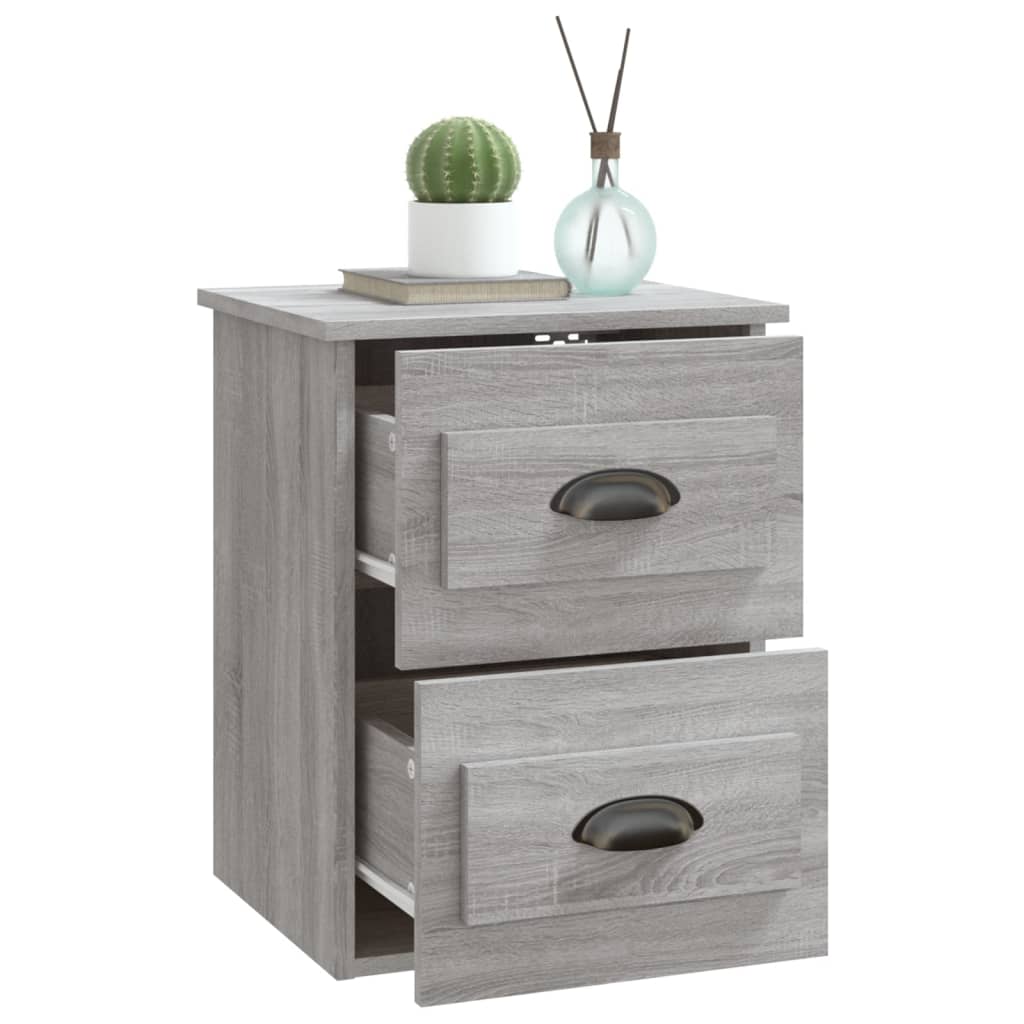 Tables de chevet murales 2 pcs. Gris Sonoma 41,5x36x53 cm