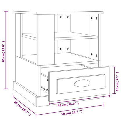 Beistelltisch Grau Sonoma 50x50x60 cm Holzwerkstoff