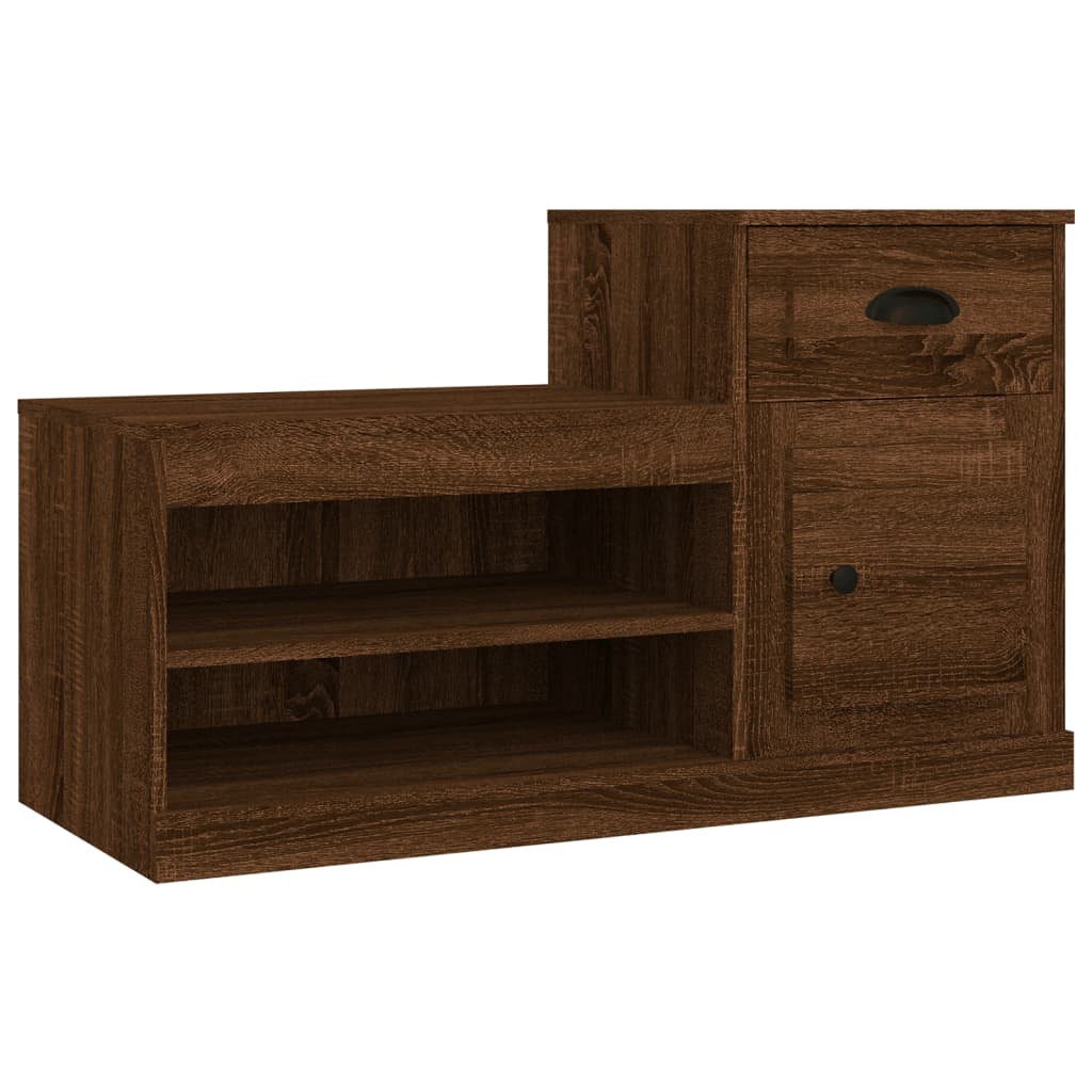 Shoe Cabinet Brown Oak Look 100x42x60 cm Wood Material
