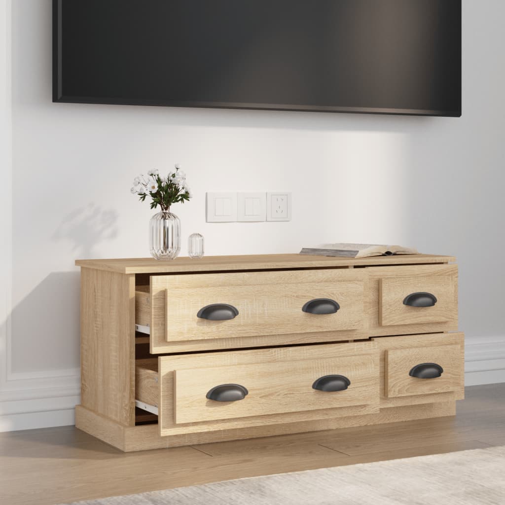 Meuble TV chêne Sonoma 100x35,5x45 cm matériau bois