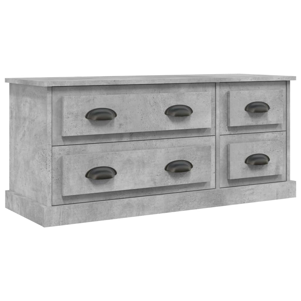 Meuble TV gris béton 100x35,5x45 cm en bois