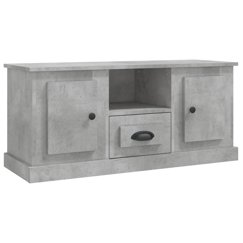 Meuble TV gris béton 100x35,5x45 cm en bois