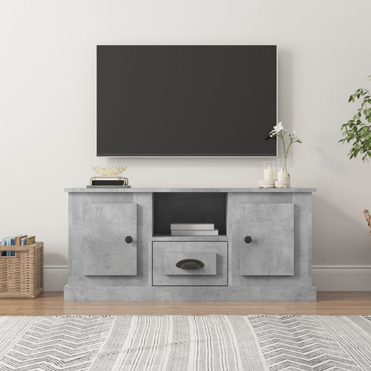 Meuble TV gris béton 100x35,5x45 cm en bois