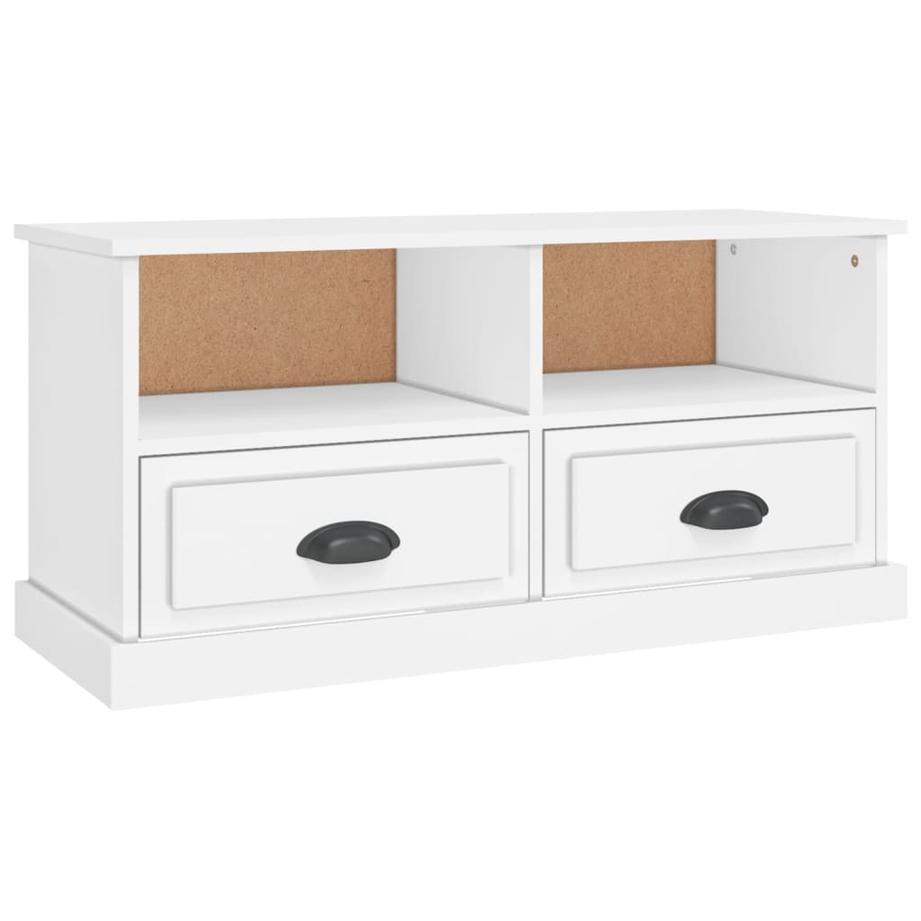 Meuble TV blanc 93x35,5x45 cm en bois