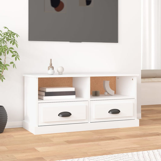 Meuble TV blanc 93x35,5x45 cm en bois