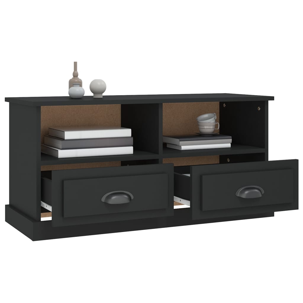 Meuble TV noir 93x35,5x45 cm en bois