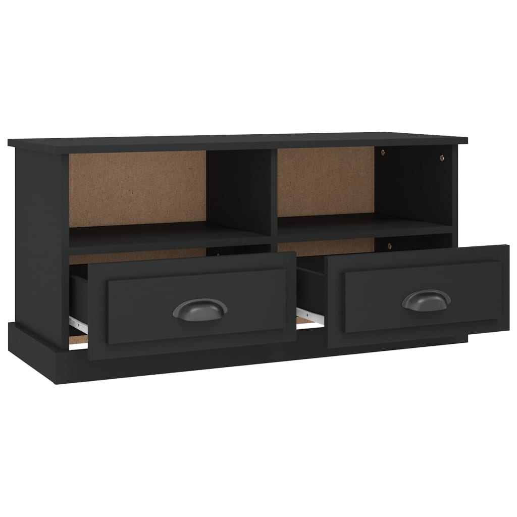 Meuble TV noir 93x35,5x45 cm en bois