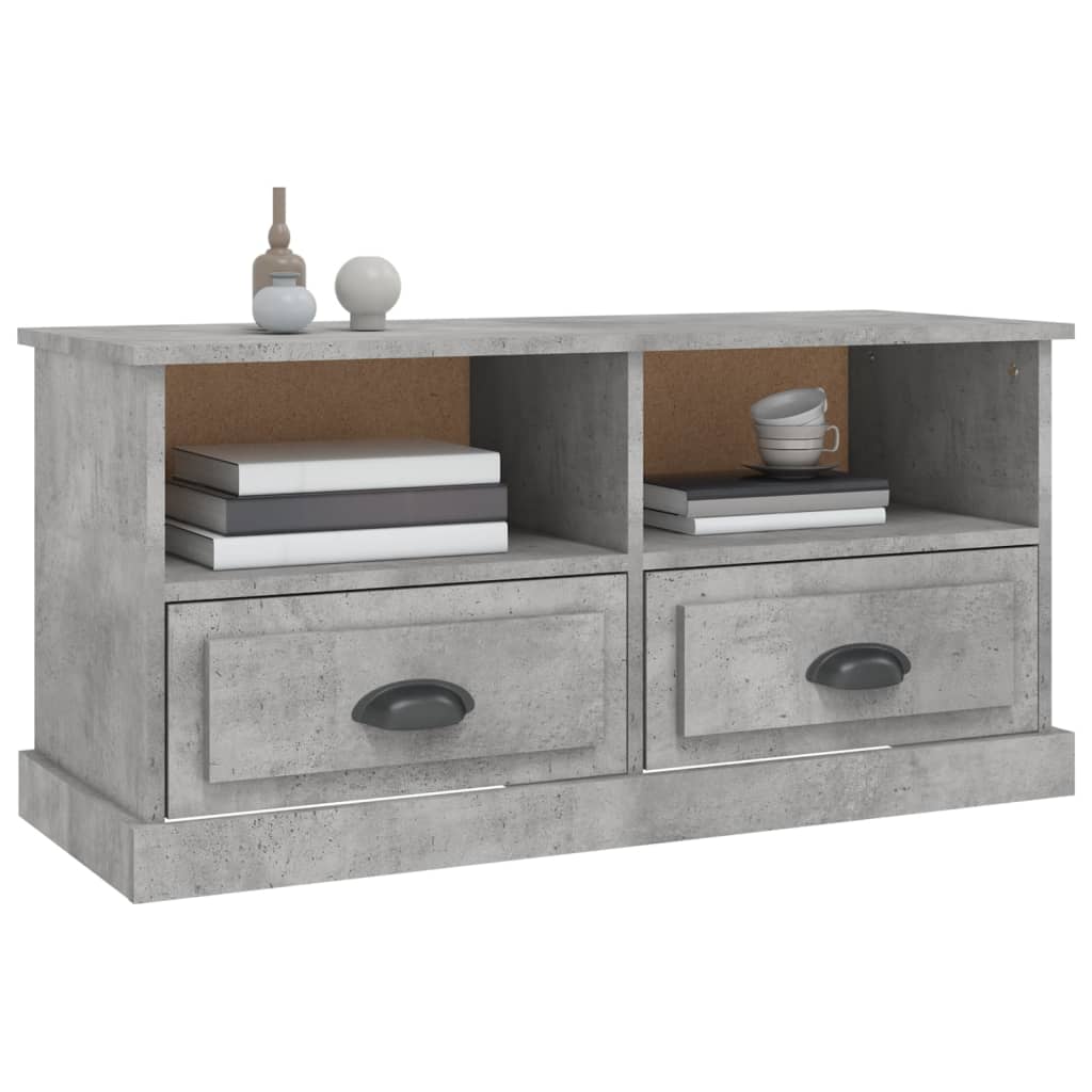 Meuble TV gris béton 93x35,5x45 cm en bois