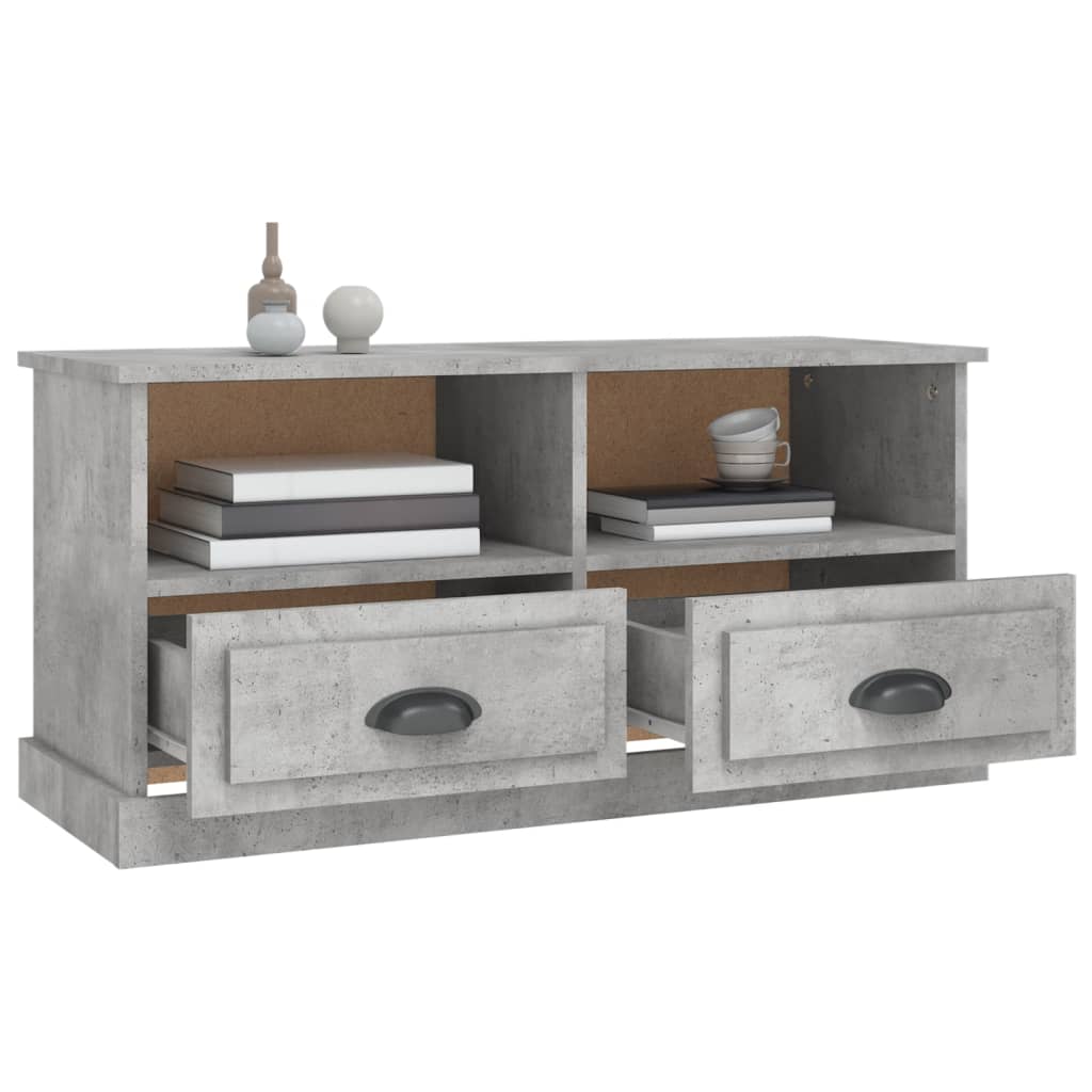 Meuble TV gris béton 93x35,5x45 cm en bois