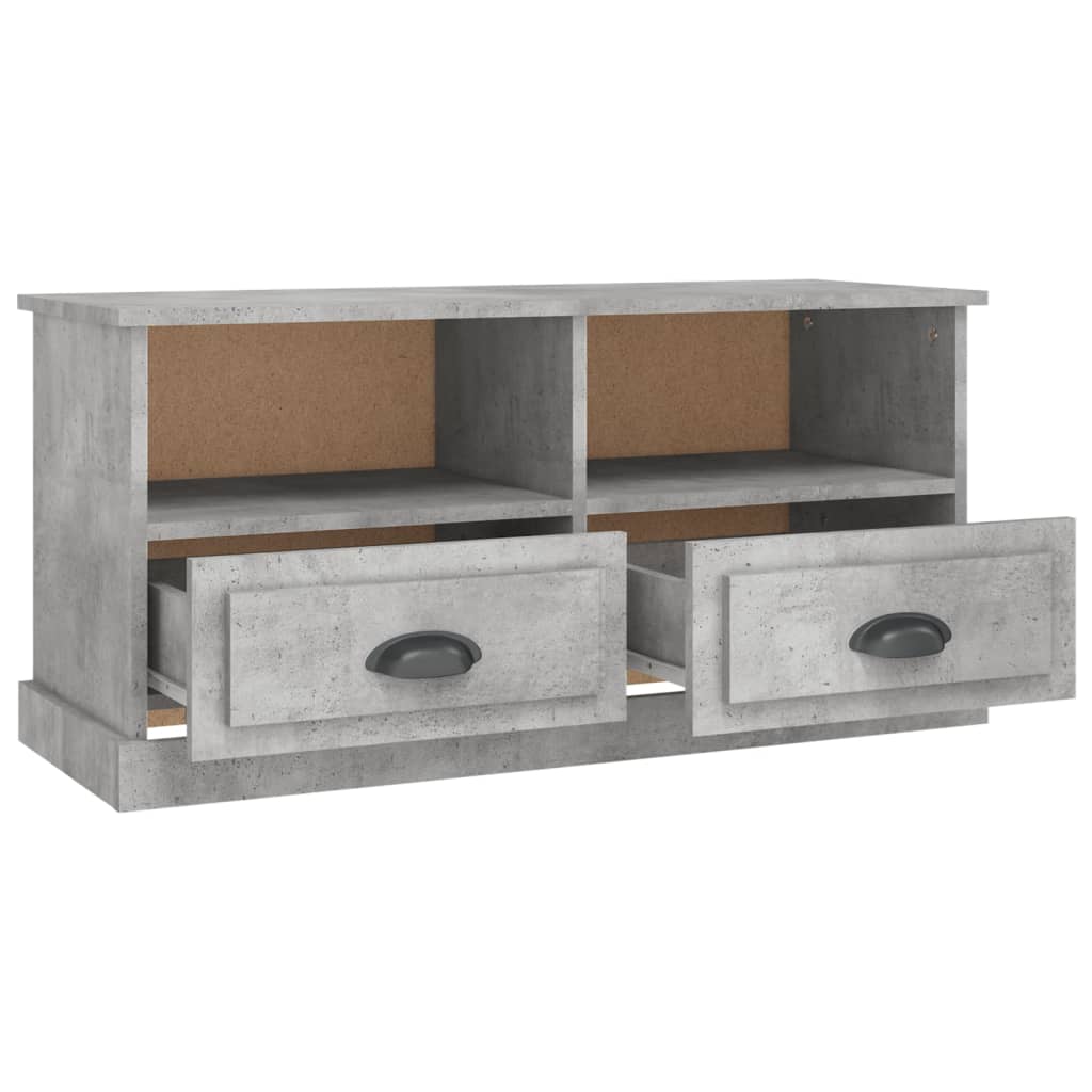 Meuble TV gris béton 93x35,5x45 cm en bois