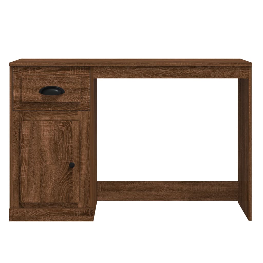 Bureau avec tiroir aspect chêne marron 115x50x75 cm