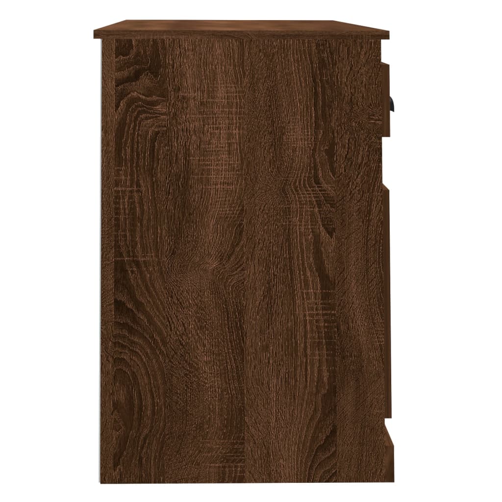 Bureau avec tiroir aspect chêne marron 115x50x75 cm