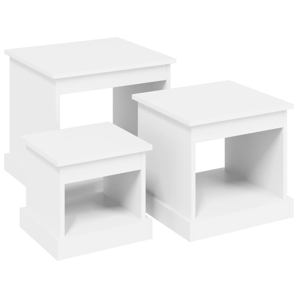 Tables basses 3 pcs. Matériau bois blanc