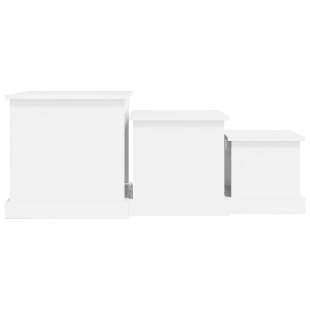 Tables basses 3 pcs. Matériau bois blanc