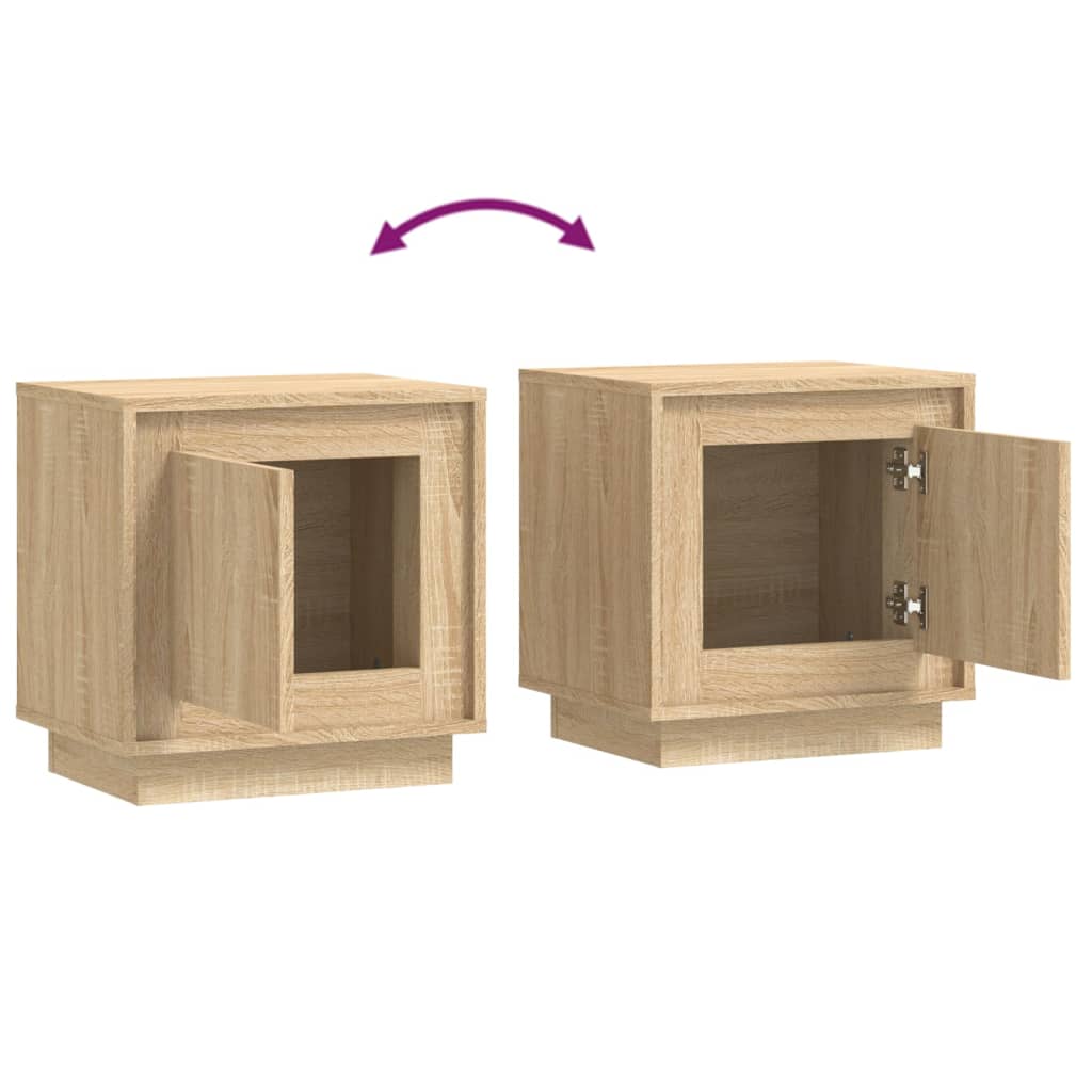 Tables de chevet 2 pcs. Chêne Sonoma 44x35x45 cm matériau bois