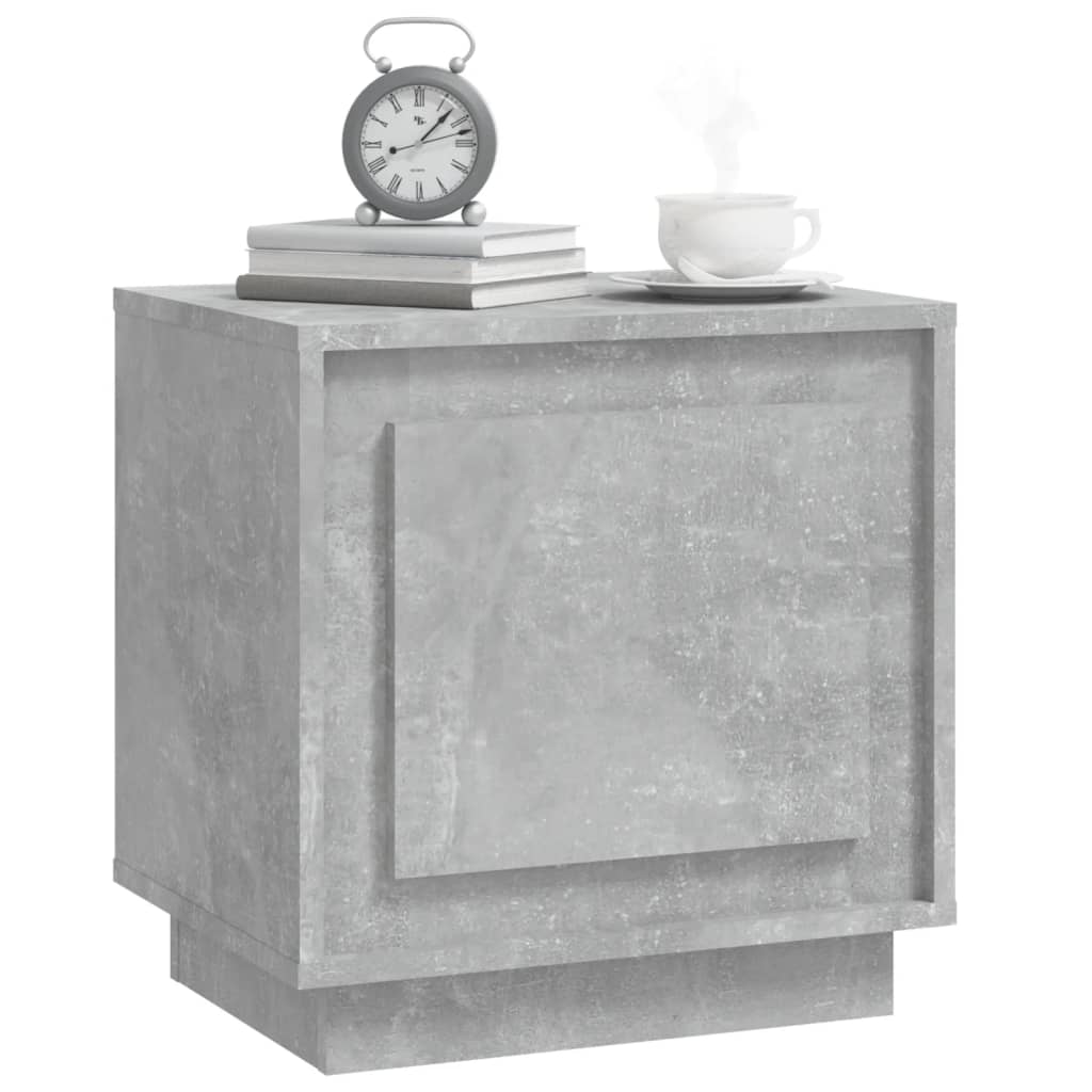 Table de chevet gris béton 44x35x45 cm en bois