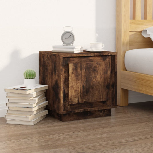 Bedside table smoked oak 44x35x45 cm wood material