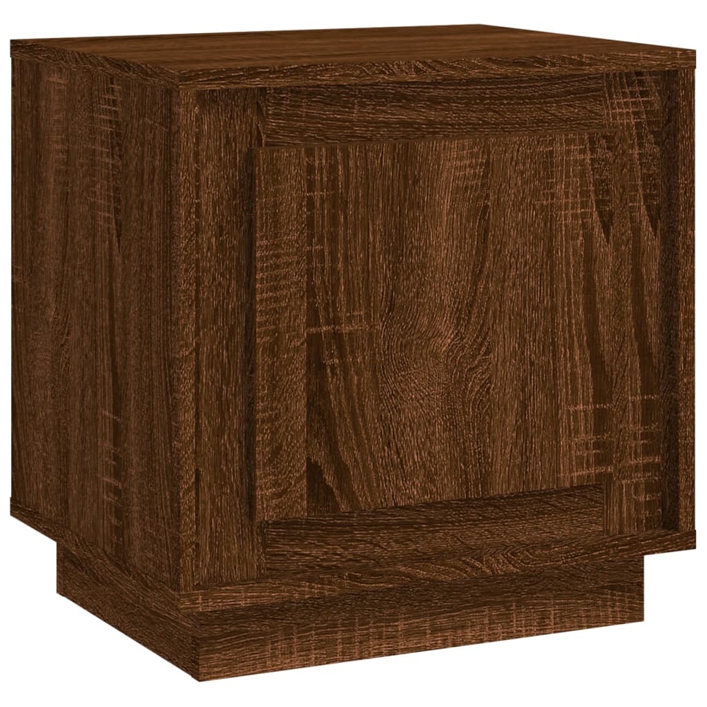 Table de chevet aspect chêne marron 44x35x45 cm en bois