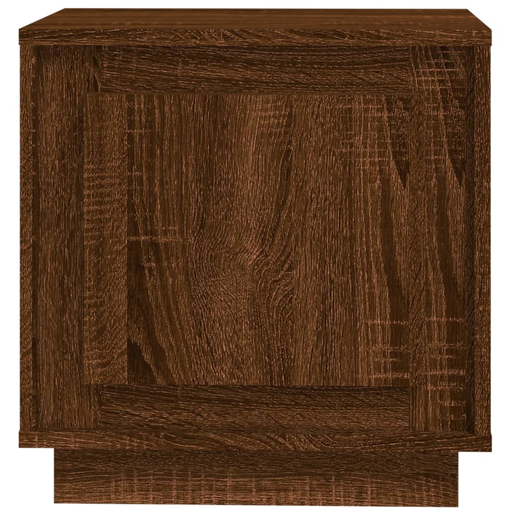 Table de chevet aspect chêne marron 44x35x45 cm en bois