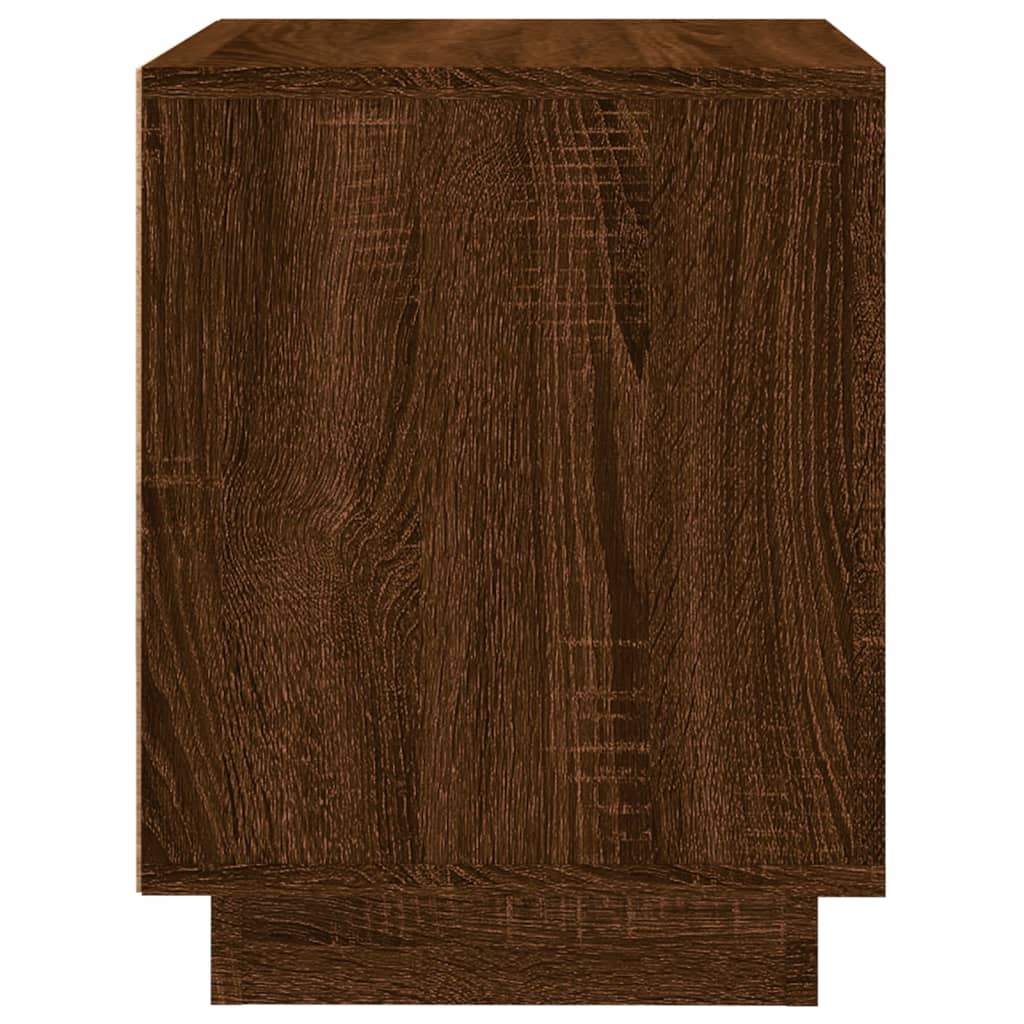 Table de chevet aspect chêne marron 44x35x45 cm en bois