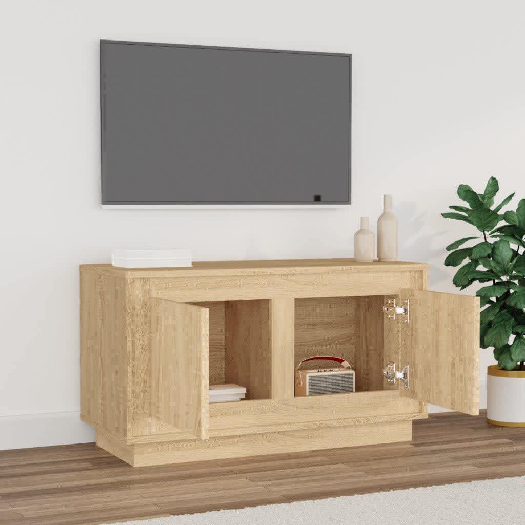 Meuble TV chêne Sonoma 80x35x45 cm matériau bois